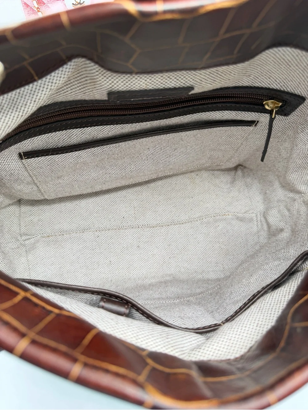 Dooney & Bourke Brown Croco-Embossed Leather Hobo Bag